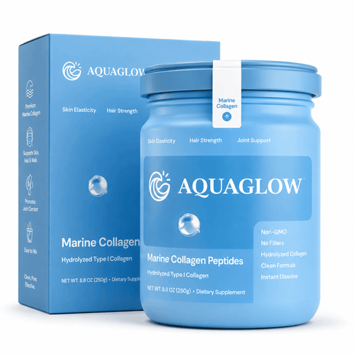6000mg Marine Hydrolized Collagen, Vitamin C, Hyaluronic Acid, Glutathione For Radiant Skin - AquaGlow