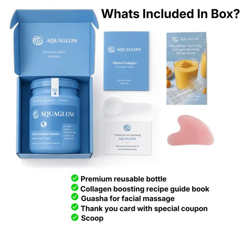 6000mg Marine Hydrolized Collagen, Vitamin C, Hyaluronic Acid, Glutathione For Radiant Skin - AquaGlow