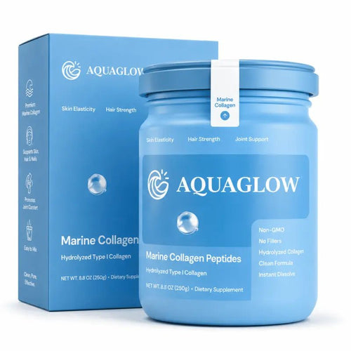 6000mg Marine Hydrolized Collagen, Vitamin C, Hyaluronic Acid, Glutathione For Radiant Skin - AquaGlow